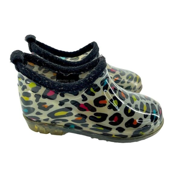Capelli New York Kids Girl’s Multicolor Leopard Print Rubber Ankle Rain Boots 9 - Picture 15 of 15